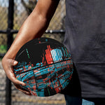 Digital Glitch Astronaut Skull Print Basketball
