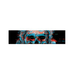 Digital Glitch Astronaut Skull Print Bed Runner
