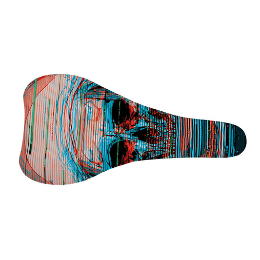 Digital Glitch Astronaut Skull Print Bicycle Seat Cover