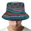 Digital Glitch Astronaut Skull Print Bucket Hat