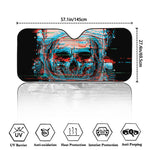 Digital Glitch Astronaut Skull Print Car Windshield Sun Shade