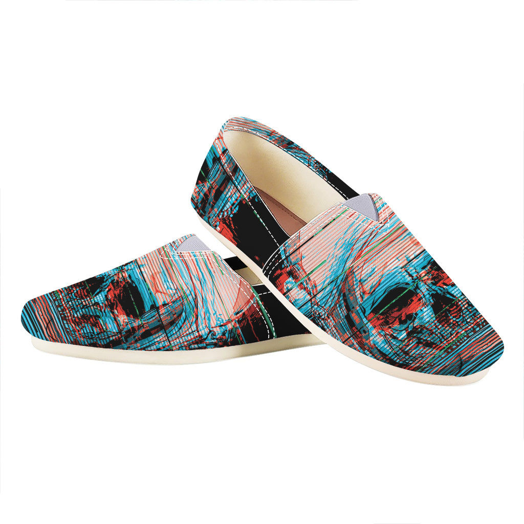 Digital Glitch Astronaut Skull Print Casual Shoes