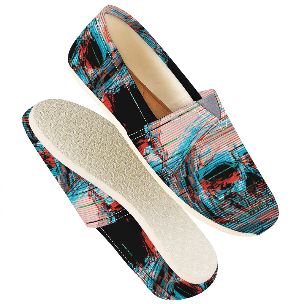 Digital Glitch Astronaut Skull Print Casual Shoes