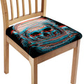 Digital Glitch Astronaut Skull Print Chair Cushion Cover