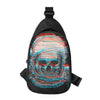 Digital Glitch Astronaut Skull Print Chest Bag