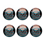 Digital Glitch Astronaut Skull Print Coaster Set