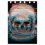 Digital Glitch Astronaut Skull Print Curtain