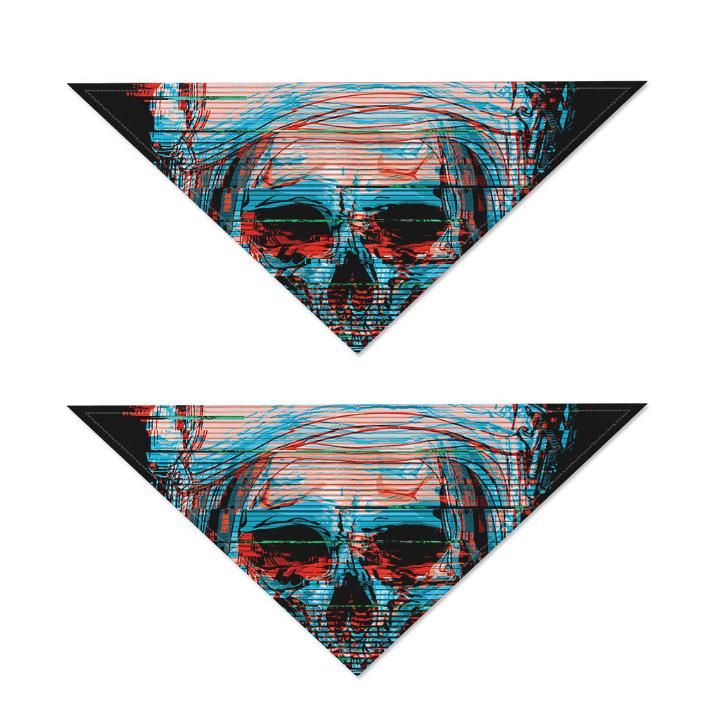 Digital Glitch Astronaut Skull Print Dog Bandana