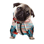 Digital Glitch Astronaut Skull Print Dog Zip Up Hoodie