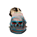 Digital Glitch Astronaut Skull Print Dog Zip Up Jacket