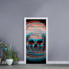 Digital Glitch Astronaut Skull Print Door Sticker