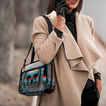 Digital Glitch Astronaut Skull Print Double Strap Bible Bag