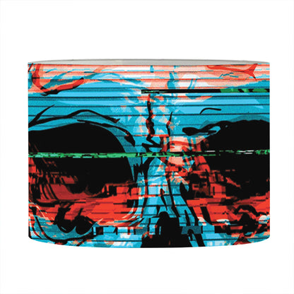 Digital Glitch Astronaut Skull Print Drum Lamp Shade