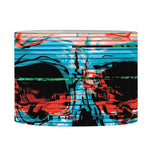 Digital Glitch Astronaut Skull Print Drum Lamp Shade