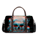 Digital Glitch Astronaut Skull Print Duffle Bag