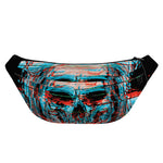 Digital Glitch Astronaut Skull Print Fanny Pack