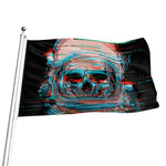 Digital Glitch Astronaut Skull Print Flag