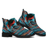 Digital Glitch Astronaut Skull Print Flat Ankle Boots