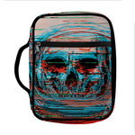 Digital Glitch Astronaut Skull Print Front Pocket Bible Bag