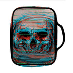 Digital Glitch Astronaut Skull Print Front Pocket Bible Bag