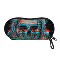 Digital Glitch Astronaut Skull Print Glasses Case
