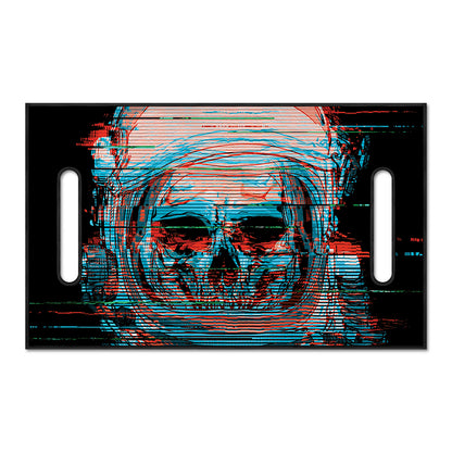 Digital Glitch Astronaut Skull Print Golf Cart Seat Cover