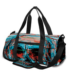 Digital Glitch Astronaut Skull Print Gym Bag