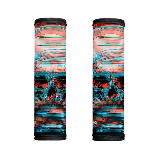 Digital Glitch Astronaut Skull Print Handle Covers
