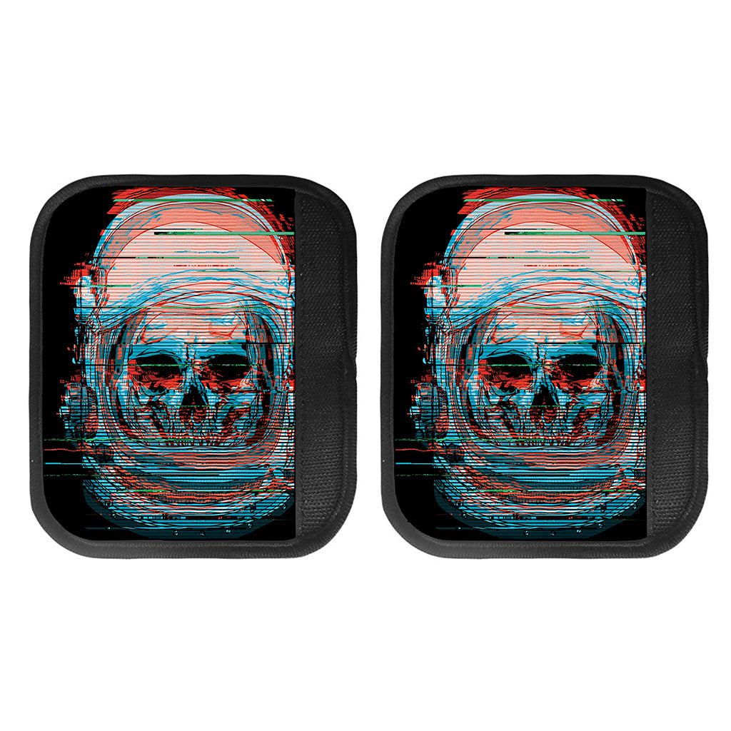 Digital Glitch Astronaut Skull Print Handle Covers