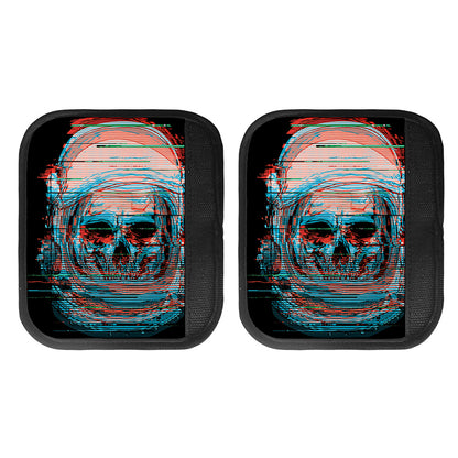 Digital Glitch Astronaut Skull Print Handle Covers