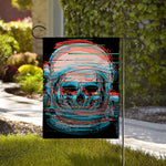 Digital Glitch Astronaut Skull Print House Flag