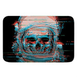 Digital Glitch Astronaut Skull Print Indoor Door Mat