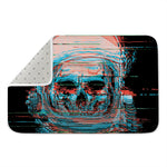 Digital Glitch Astronaut Skull Print Indoor Door Mat