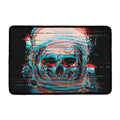 Digital Glitch Astronaut Skull Print Kitchen Mat