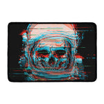 Digital Glitch Astronaut Skull Print Kitchen Mat