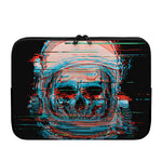 Digital Glitch Astronaut Skull Print Laptop Sleeve