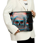 Digital Glitch Astronaut Skull Print Laptop Sleeve
