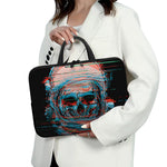 Digital Glitch Astronaut Skull Print Laptop Sleeve With Handle
