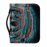 Digital Glitch Astronaut Skull Print Leather Bible Cover