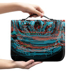 Digital Glitch Astronaut Skull Print Leather Bible Cover