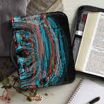 Digital Glitch Astronaut Skull Print Leather Bible Cover