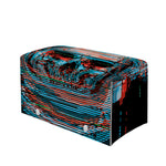 Digital Glitch Astronaut Skull Print Leather Tissue Box Cover
