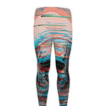 Digital Glitch Astronaut Skull Print Men's leggings