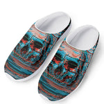 Digital Glitch Astronaut Skull Print Mesh Casual Shoes