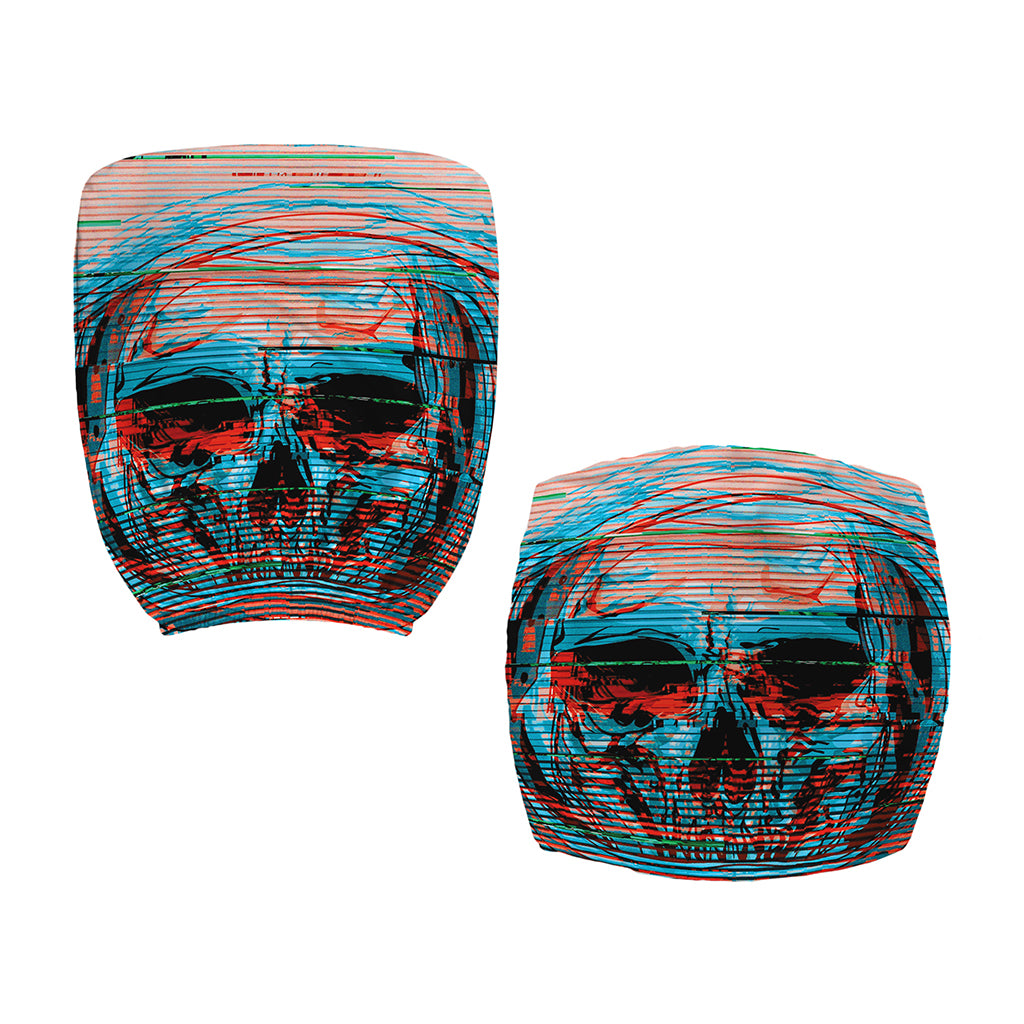 Digital Glitch Astronaut Skull Print Office Chair Cover