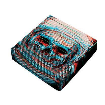 Digital Glitch Astronaut Skull Print Outdoor Seat Cushion Cover