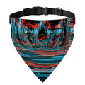 Digital Glitch Astronaut Skull Print Over The Collar Dog Bandana