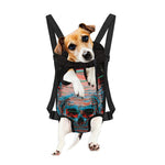 Digital Glitch Astronaut Skull Print Pet Carrier Backpack