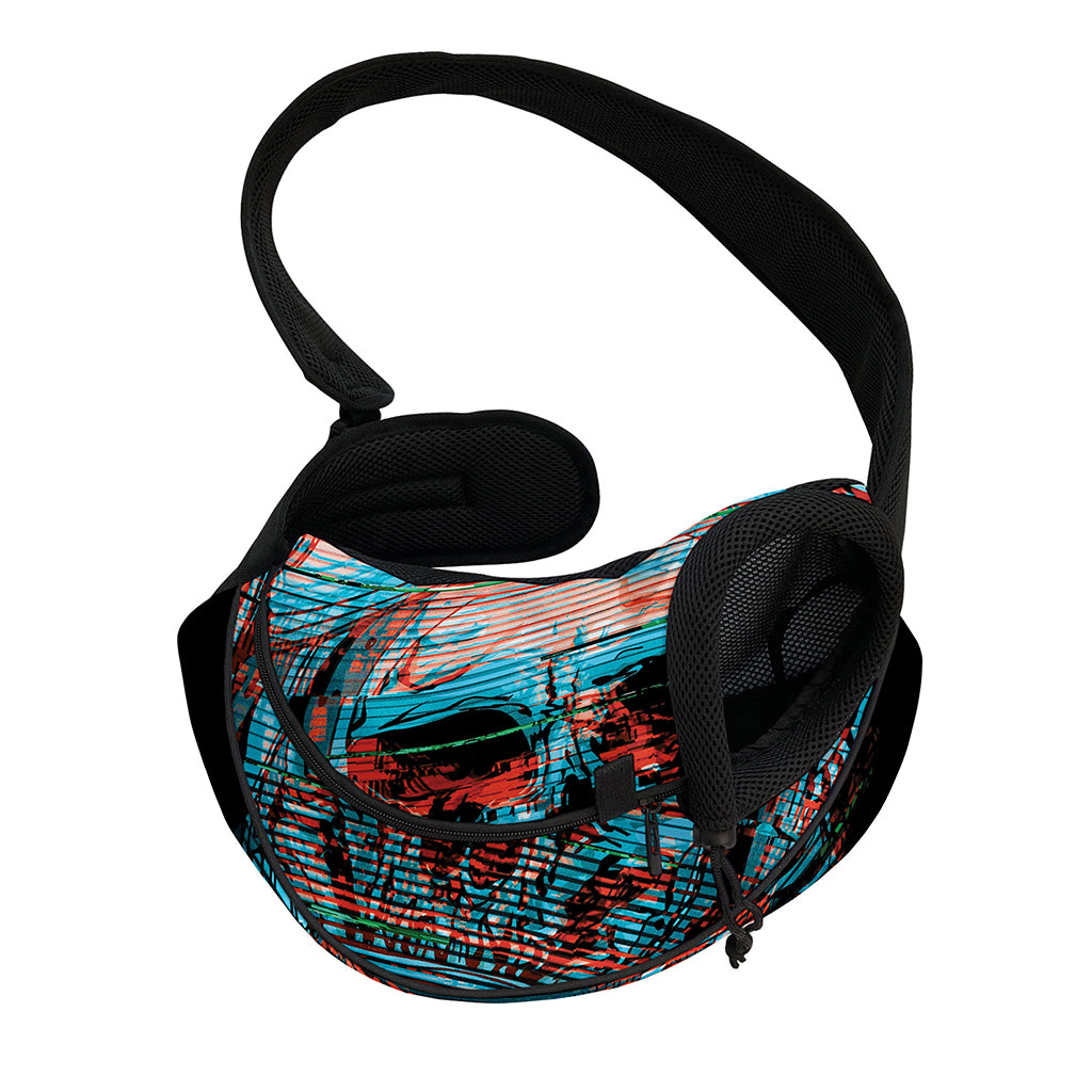 Digital Glitch Astronaut Skull Print Pet Sling Carrier