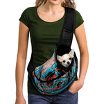 Digital Glitch Astronaut Skull Print Pet Sling Carrier